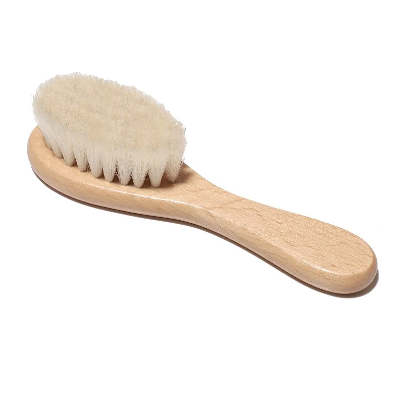 High quality 100% Natural Goat Hair Baby cleaning brush  Eco-Friendly Wooden Hair brush