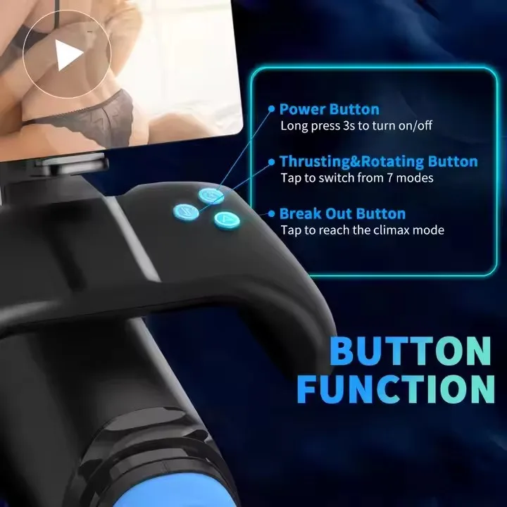 Thrust Rotation Mode Electric Double sided Handle with Phone Stand Male Masturbator Male Stroker Male Sex Machine Toy