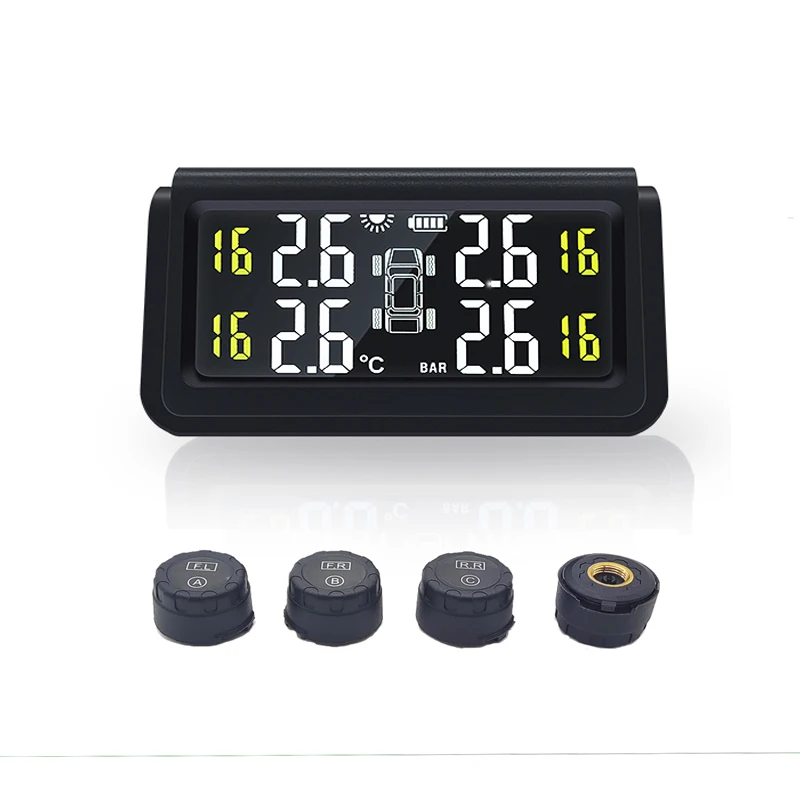 Car wireless solar power tpms tire pressure monitoring system