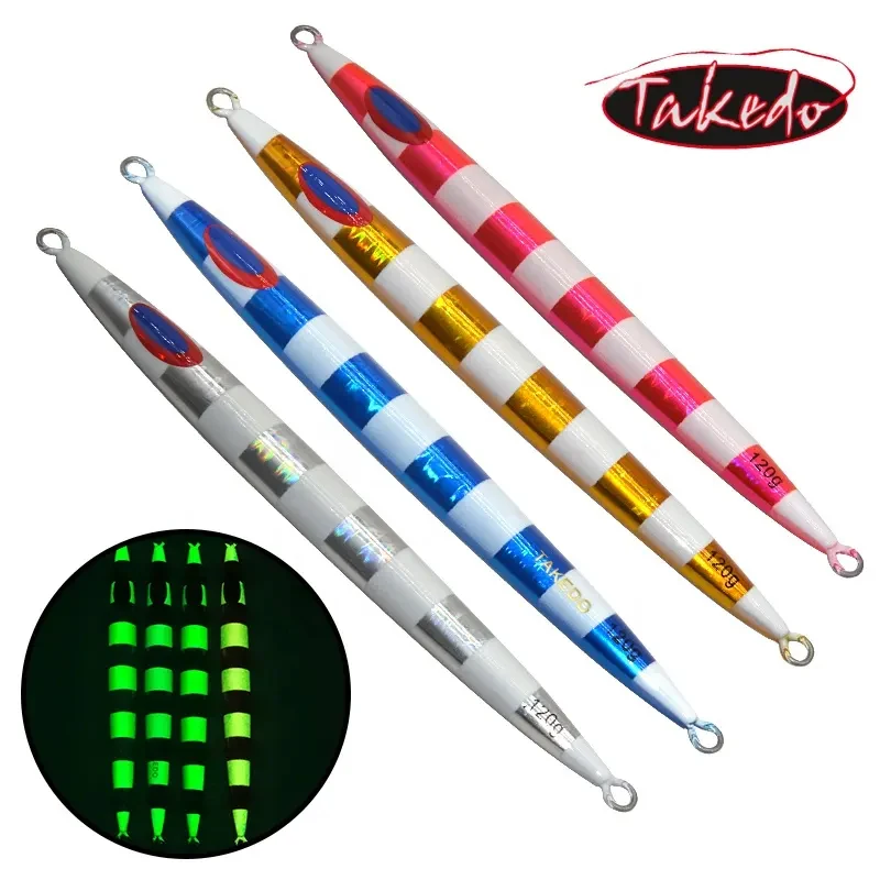TAKEDO JY22 300g 22cm  Lead Metal Jig Deep Sea Fast Sinking Speed Fall Bait Luminous Slow Jigging Fishing Lures