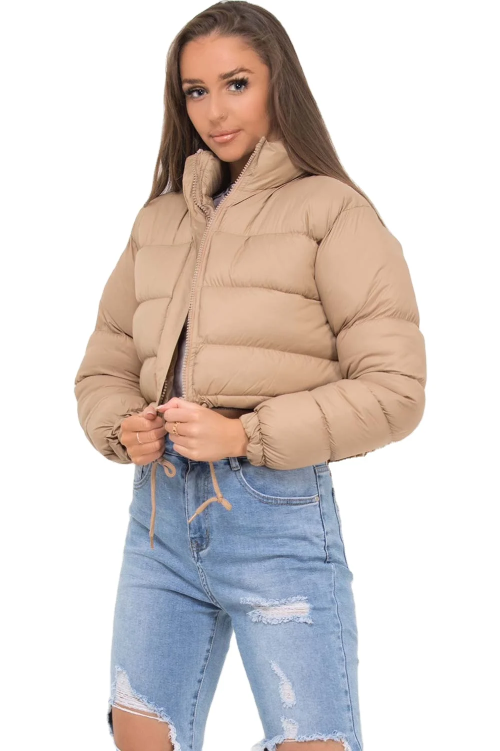Amazon  Suppliers padded down cropped bubble puffer jacket women