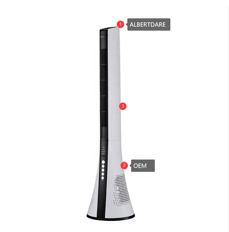2021 New design fashion plastic air cooling black oscillating tower electric tower  fan