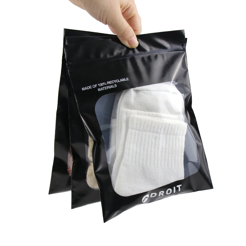 Eco-friendly Custom Frosted PE/CPE/PLA Ziplock Bag with Printed Logo Packaging Bag Clothing Plastic Bags
