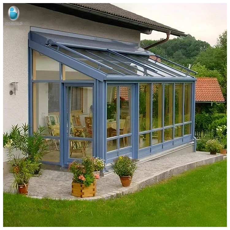 Glassroom Solarium Modern Design Free Standing Sunroom Tempered Glass Aluminum Garden 4 Season Sunroom