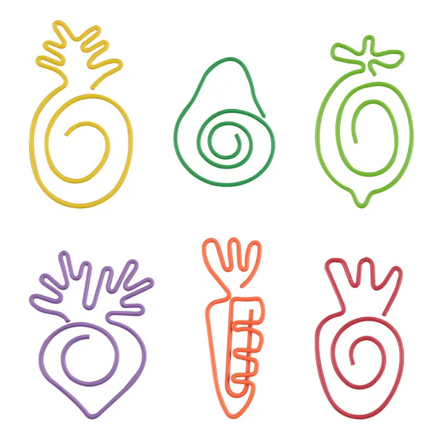 Креативные Симпатичные и специальные зажимы для бумаги в форме фруктов с изображением моркови ананаса яблока баклажана различных видов