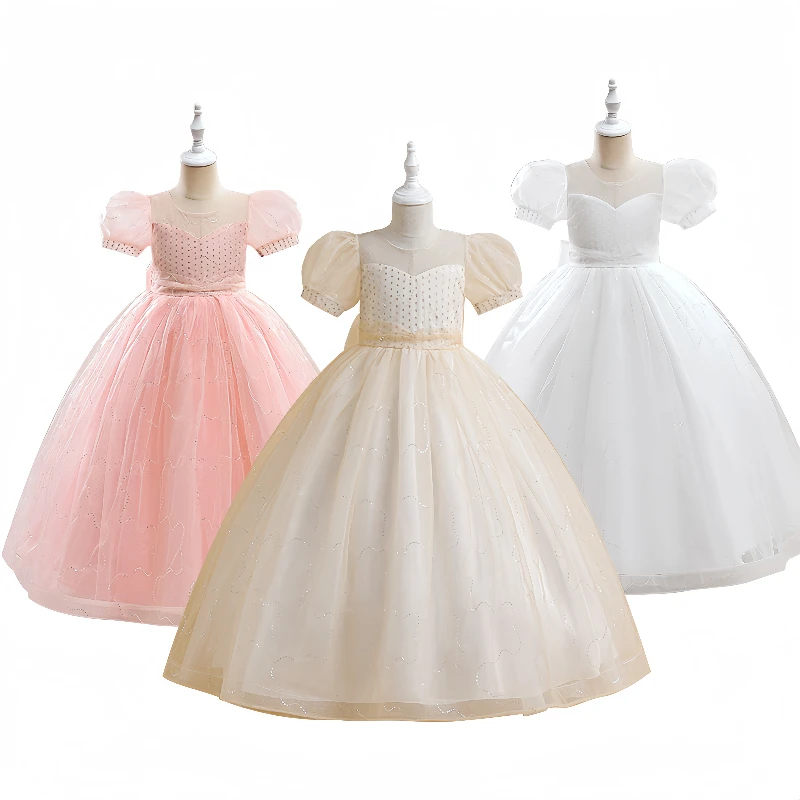 kids prom frocks toddlers ball gown child african dresses baby white dress for girls clothing