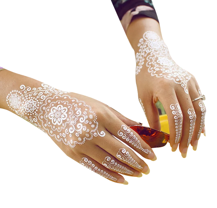 
Top selling Henna White Lace Temporary Tattoo 