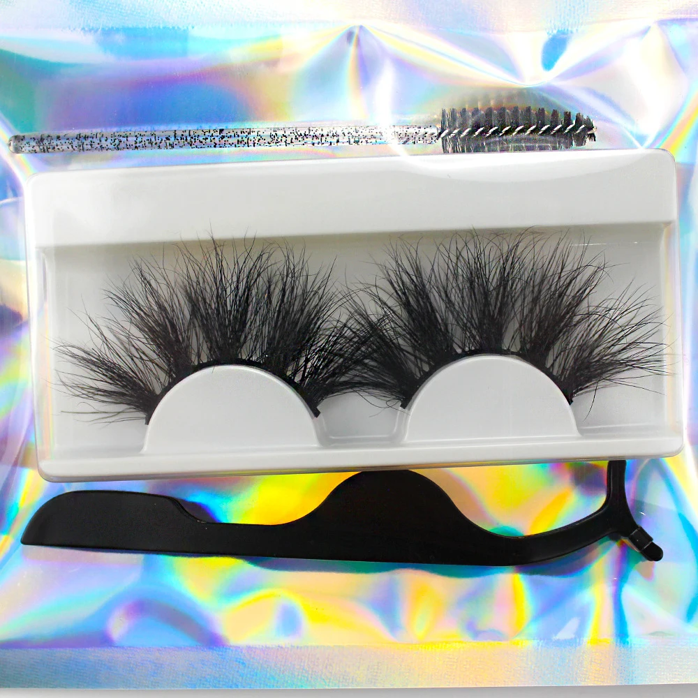 Best Custom Packaging Vegan False Eyelash Manufacturers Private Label Faux Mink Silk Lashes Vendor 3D Mink 25mm Eyelashes