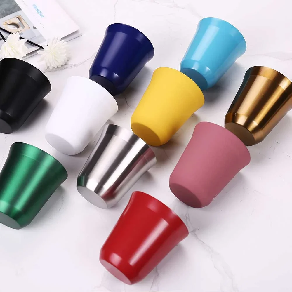 51-100ML Portable Espresso Mugs Double Wall Stainless Steel Water Tea Small Mini Espresso Coffee Cups