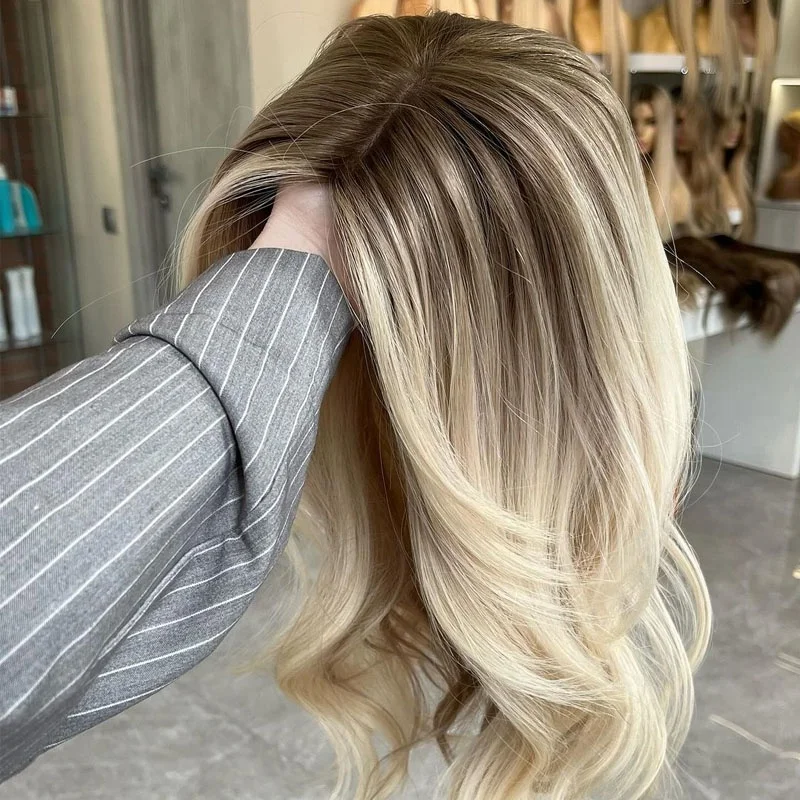 100% Европейский топ из натуральных волос, светлые заколки для волос, еврейский кошерный топер, 6x7 7x8, Шелковый базовый парик для женщин