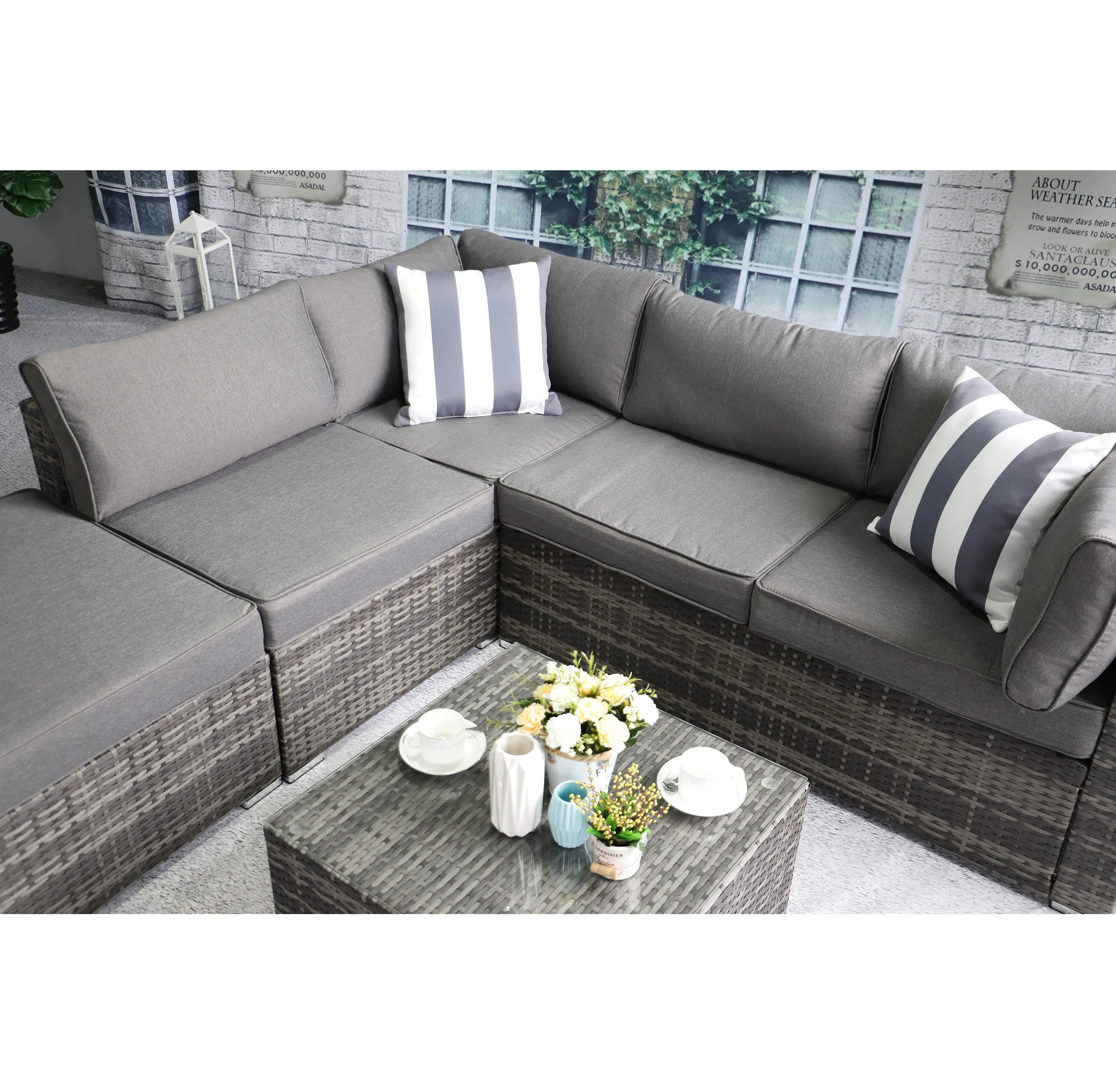 Modern rattan/ wicker Furniture 4pcs outdoor Garden sofa set
