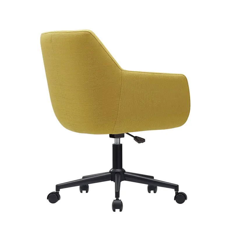 2023 trending leisure style linen fabric cushion reception area swivel office chair with wheels