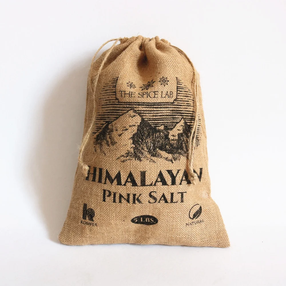 Wholesale Nature Printed Eco-friendly Drawstring Gunny Jute Bags For Potato