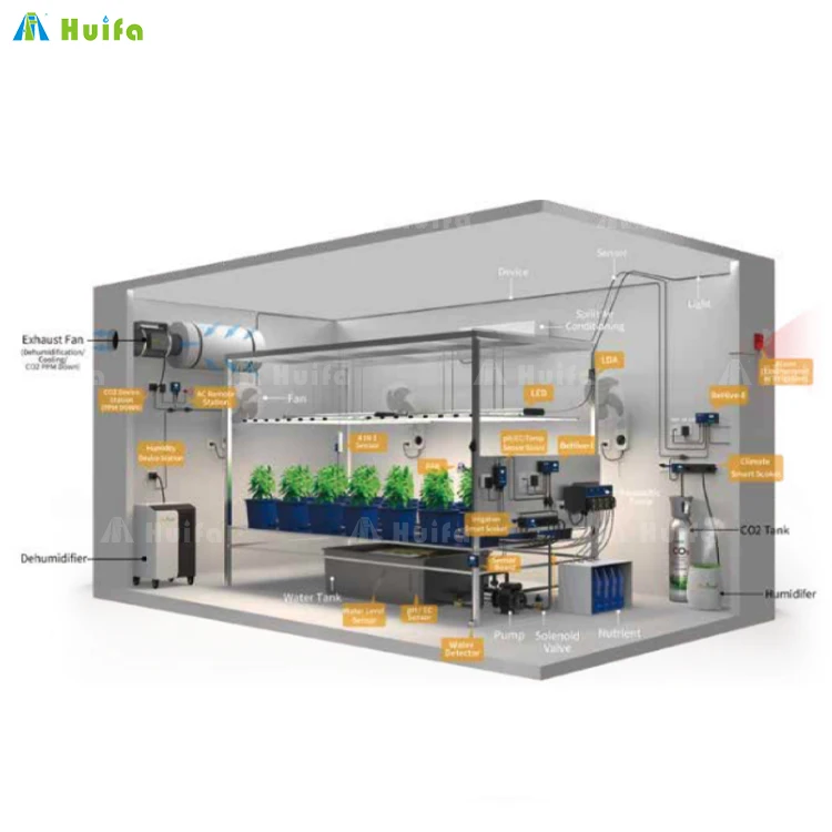 40ft Shipping Container Microgreens Container Hemp Vertical Hydroponic Farming Container Grow Box Central