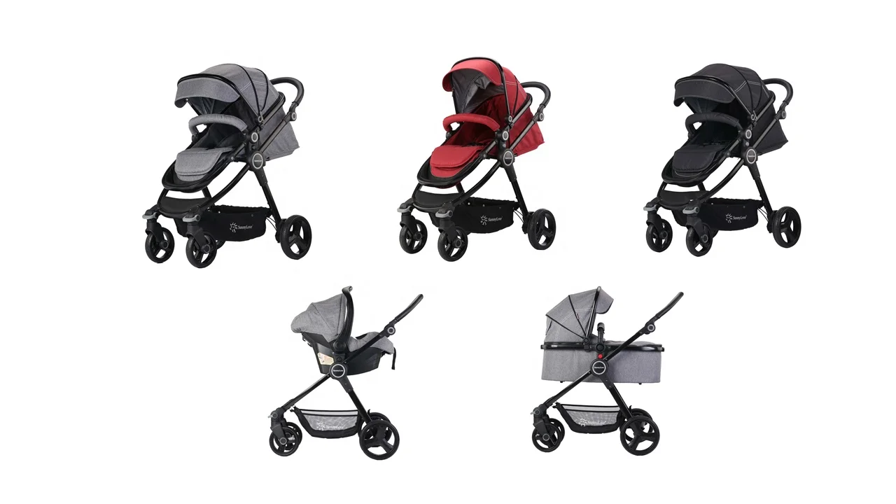
Auto Fold Best Jogging Stroller Set For 2 Years Kids Baby Infants New Born 3 In 1 Car Seat Seats To Pram Travel System Combo 