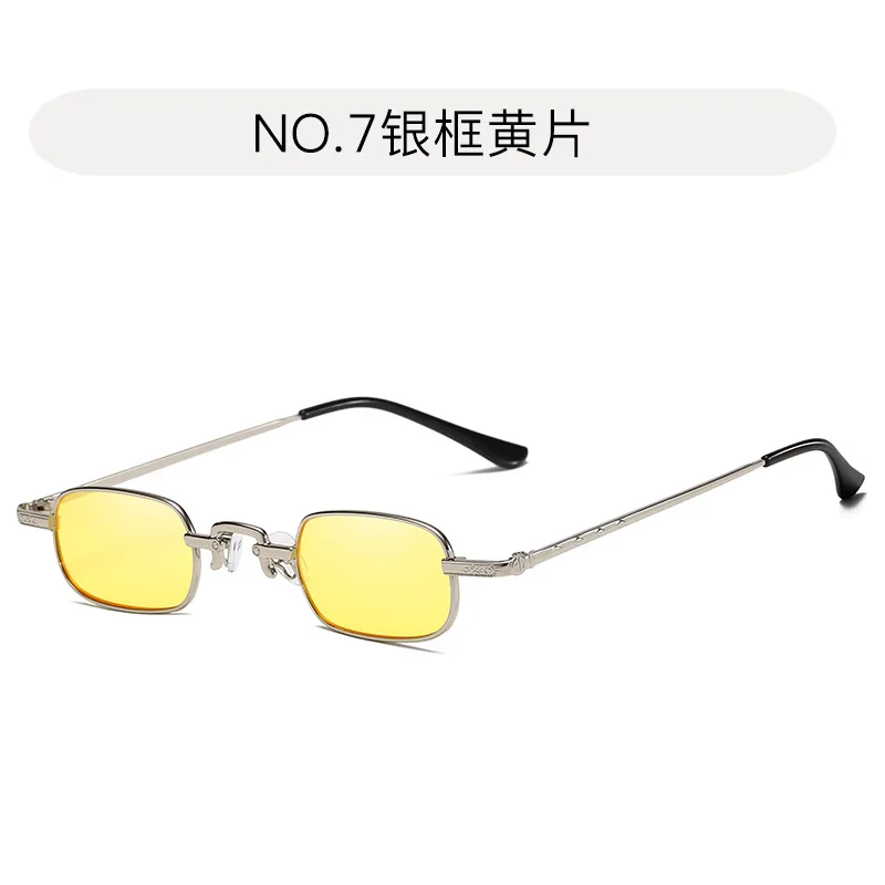 Fashion New Hip Hop Sunglasses Ready Stock Wholesale Mini Small Rectangle Metal Sun Glasses For Women Men