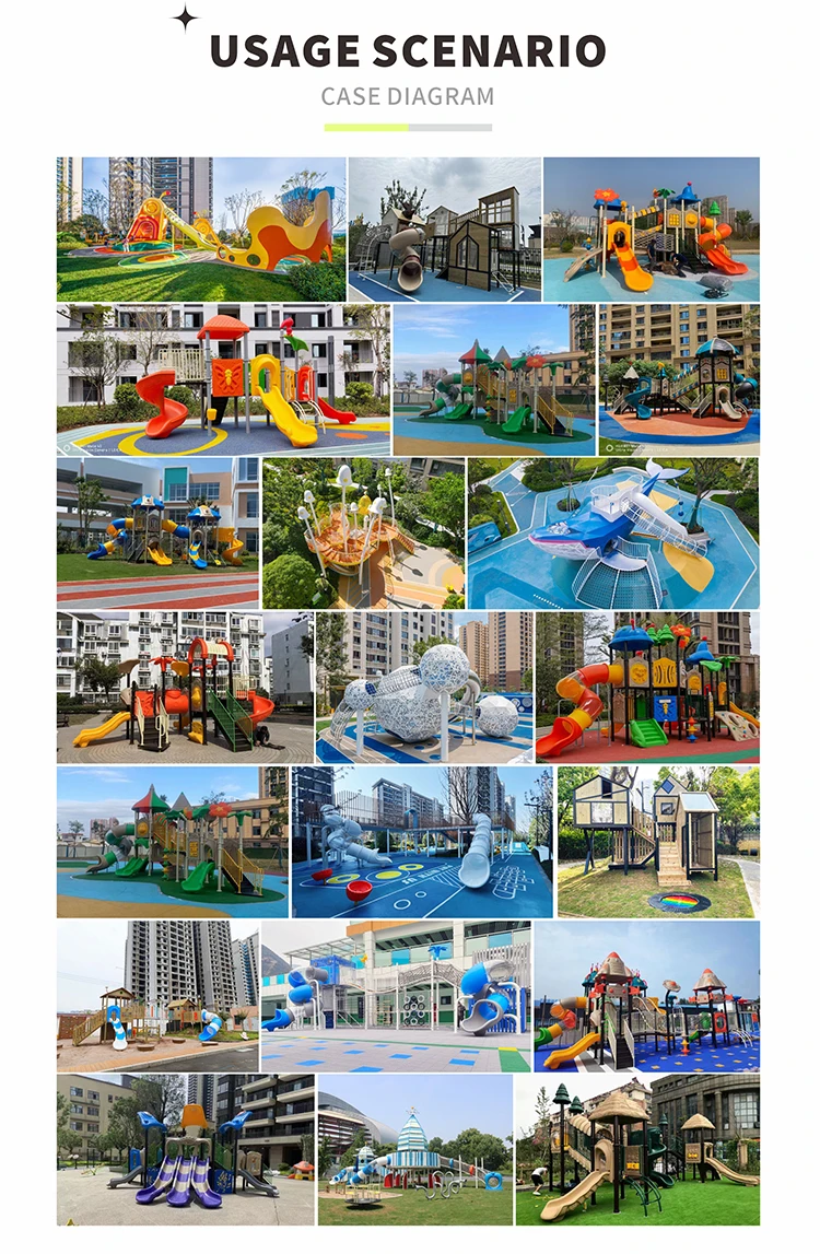 China Outdoor Kids Playground Equipment Plastic Amusement Equipment for 3 to 12 Years Old Kids