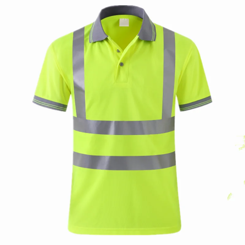 summer breathable construction site short-sleeved sanitation workers traffic cycling safety Reflective T-shirt