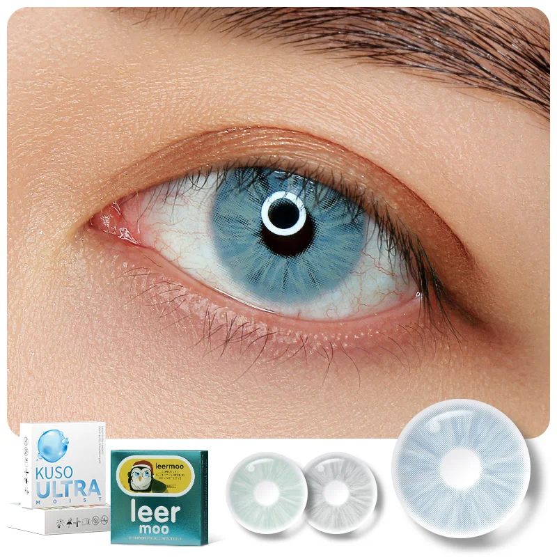 Customized disposable gray wholesale Leemoo META yearly color eye lens contact lenses colour len with power for lady mini
