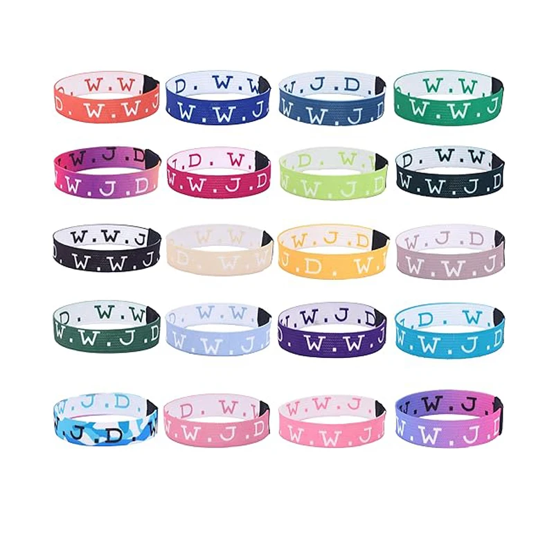 Custom Elastic wristband WWJD  Bracelets Women Men What Would Do Inspirational Reversible Stretch Wristband  Elastic Bracelet