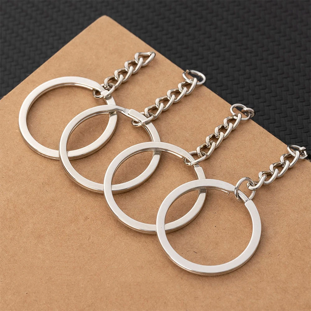 25 30mm High Quality Nickel Plated Keychain Metal Strap Key Ring DIY Keychain Accessories