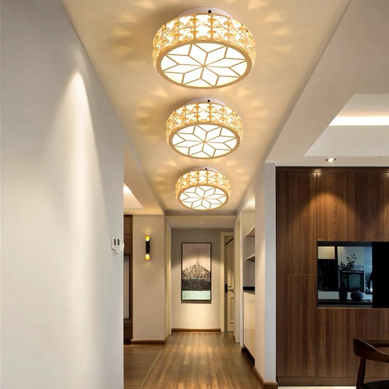Modern Simple Dining BedRoom Led Crystal Chandeliers luxury Indoor Fixtures Home Light Led Ceiling Lamp Aisle Corridor Lights