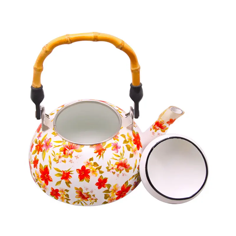 Wholesale Ceramic Teapot Set with Iron Water Kettles Flower Design and Whistling Feature for Home Tea Application