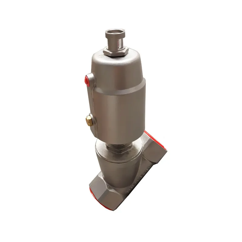 DN25 stainless steel normally open thread pneumatic Angle seat valve