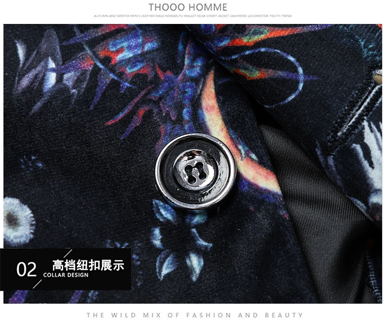 
Wholesale Custom High Quality Latest Blazer Design M-5XL Oversized Luxury Fancy Printed Best Men Floral Suits 