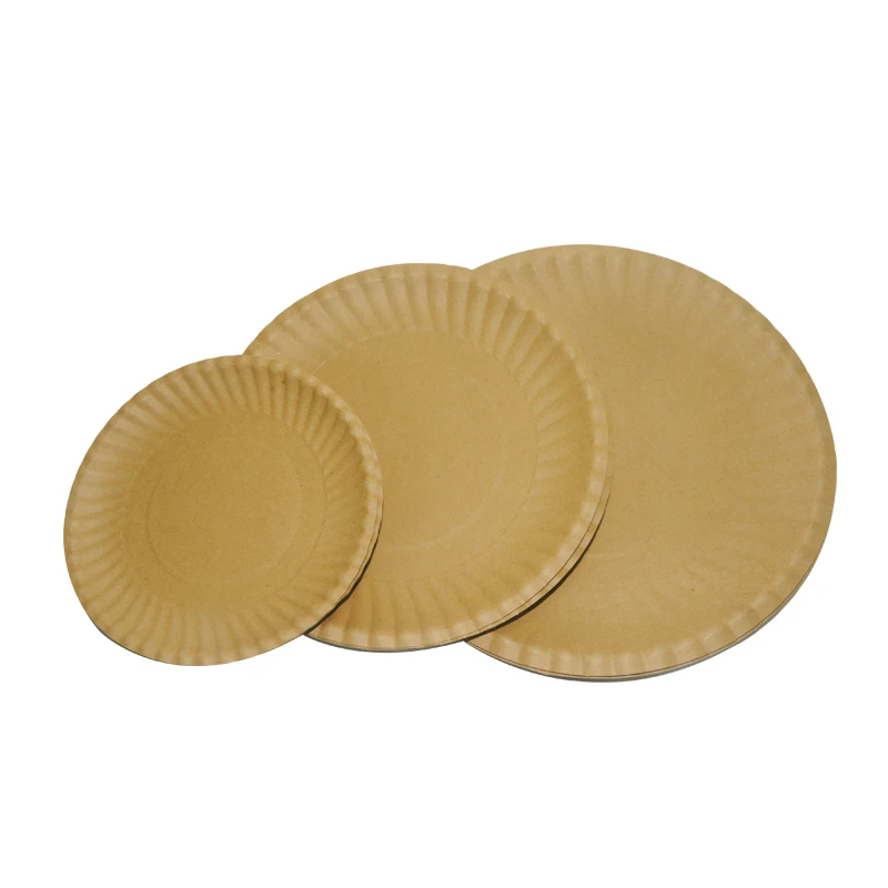 Wholesale Tableware Disposable Kraft Paper Round Cake Serving Plates