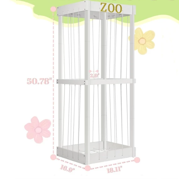 Wholesale Wood Animal Storage Cage Animal Zoo Storage Holder Plush Organizer Shelf