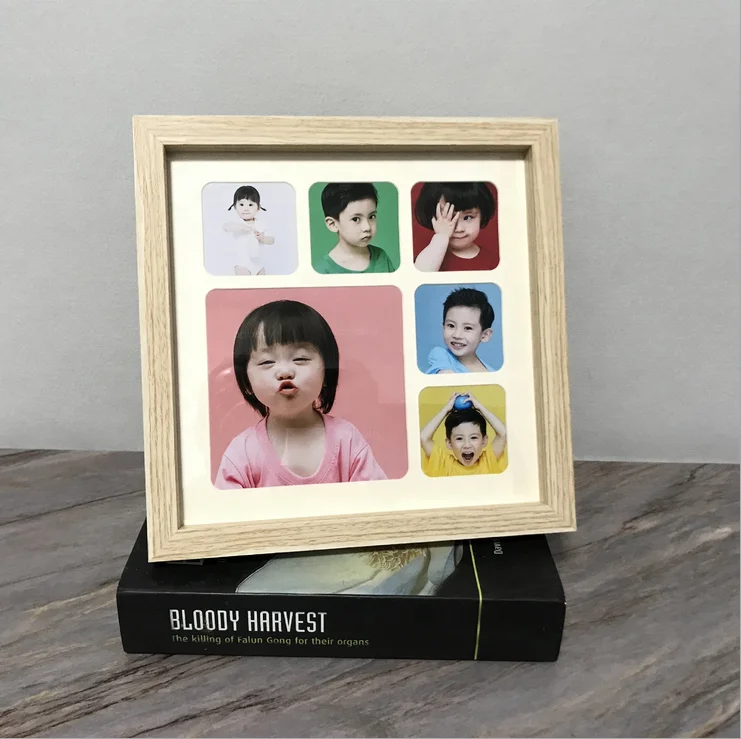 Wholesale 2021 new paperboard six openings table top simple fashion creative square baby picture frame