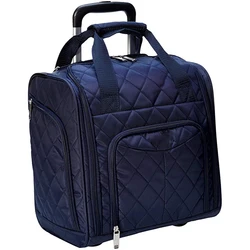 Factory customized Premium 15 inch 16 18 inch Quilted Microfiber nylon Rolling Luggage Wheeled Under seat Carry-on suitcase