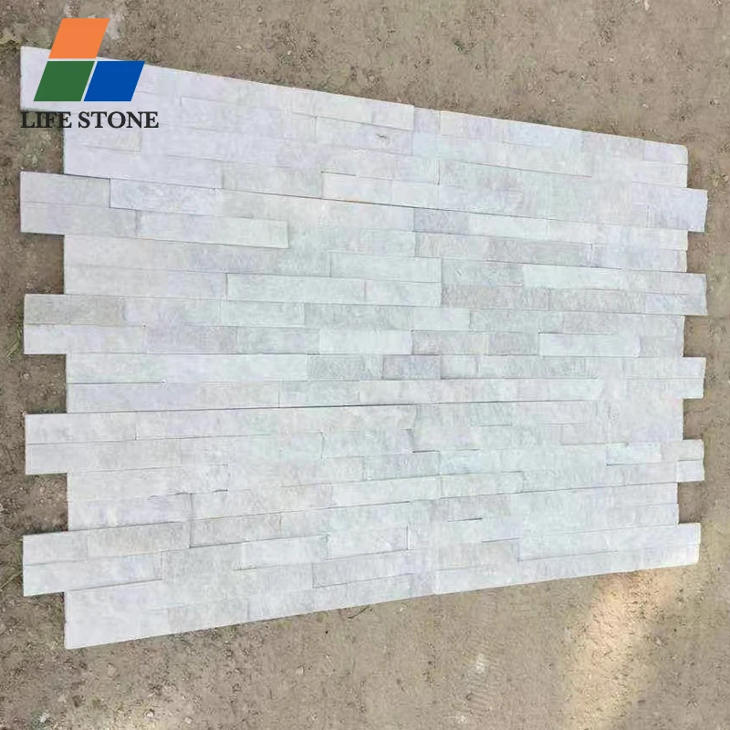 wholesale natural white quartz wall cladding culture stone for home wall decoration white quartz stack stone veneer