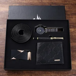 Best selling Top Brand Luxury wallet pen custom logo watch set watch and wallet