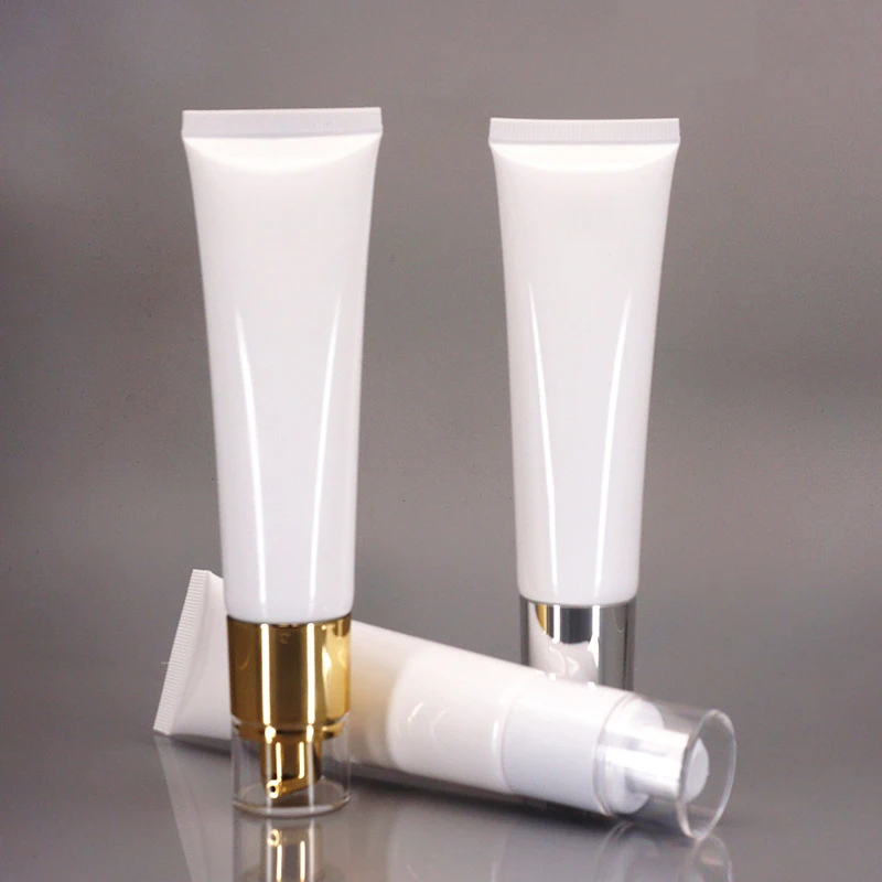 Оптовая продажа пластиковая основа безвоздушная трубка насоса металлическая для мази цена пустая косметическая упаковка мягкая
