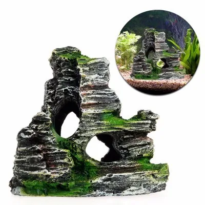 Aquarium Hideaway Rock Cave for Aquatic Pets to Breed, Play and Rest, Safe and Non-Toxic Ceramic Fish Tank Ornaments