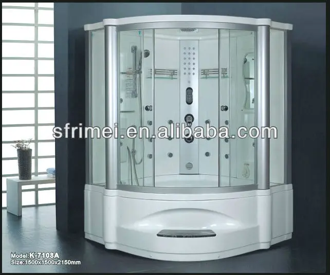 Factory Supply Acrylic steam room K7108B Customization For 2 persons Cheap massage whirlpool corner spa bathtub