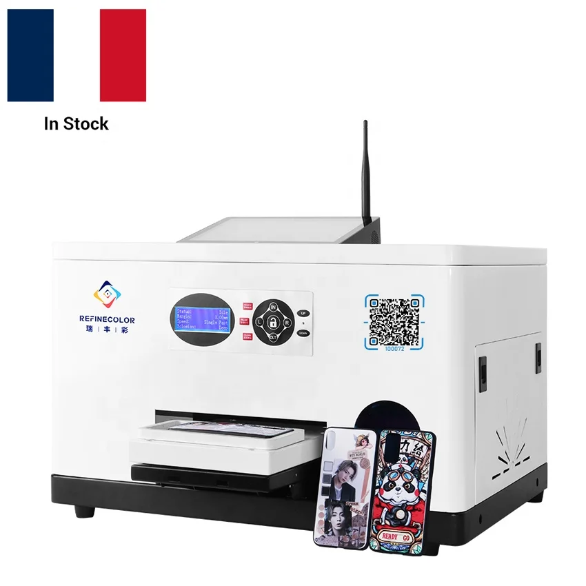 Shipping From France Smart Wifi Mobile Cell Phone Case Printer UV A5 APP Printing Machine With 1Set UV inks