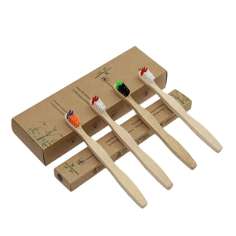 Hot sale bamboo toothbrush 100% organic eco friendly biodegradable wooden toothbrush for home travel with custom logo