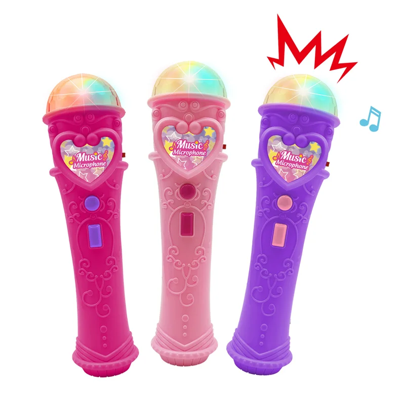 Funny Kids Battery Operated Musical Instrument Toys Colorful Lights Microphone Children Small Microphones Toy