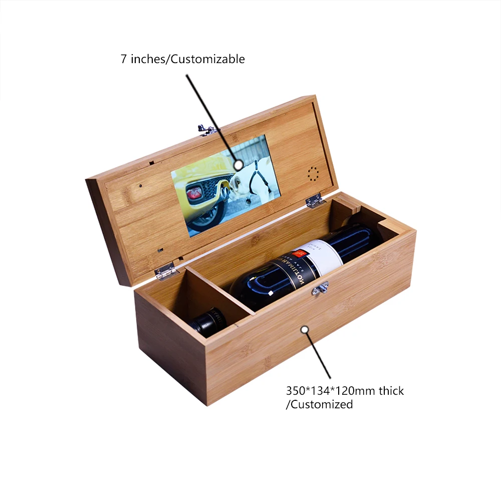 Most Popular Video Brochure&Card Player Paper Craft with Wood Box for Wine