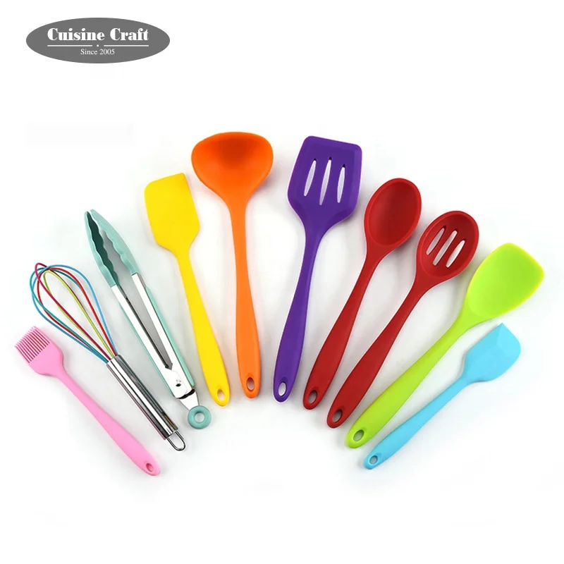 Wholesale Customized Logo non-stick silicone stainless steel  kitchen cooking utensils set