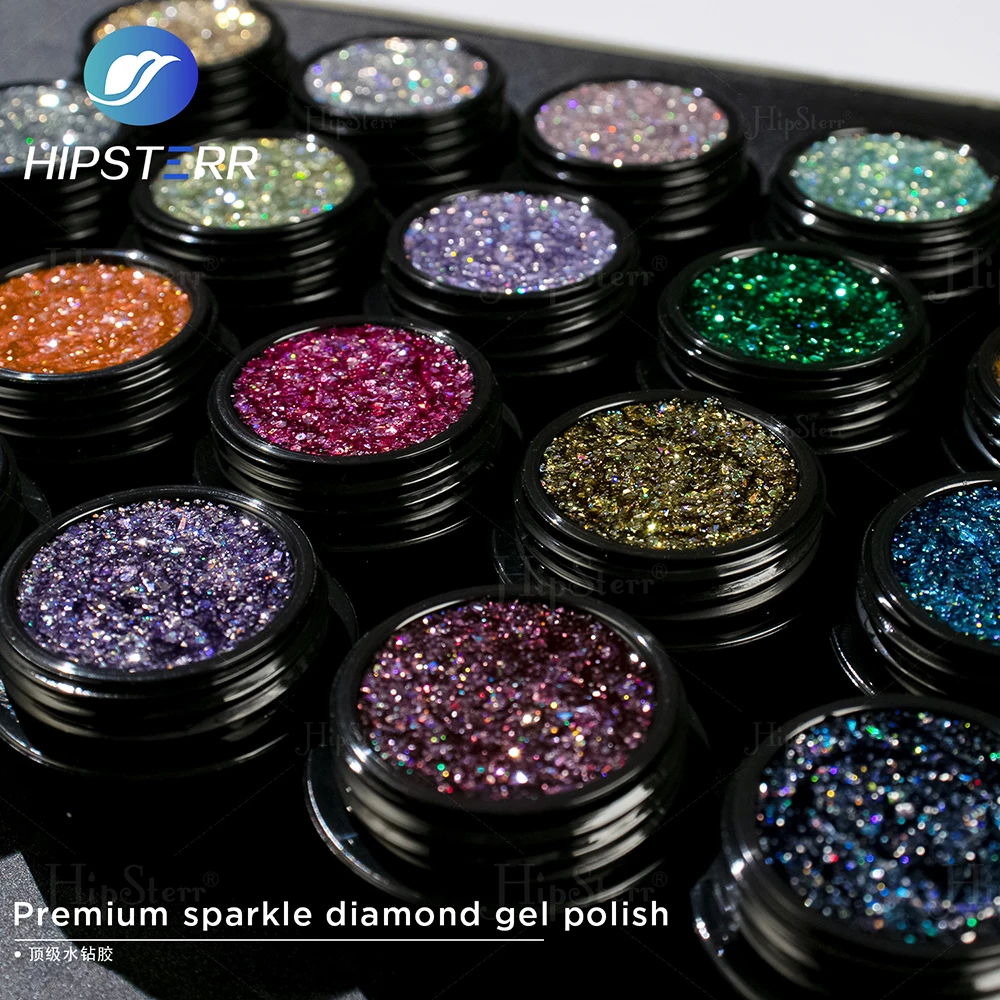 Hipsterr Wholesale Premium Sparkle Diamond Gel + 23 Colors New Product Free Sample Good Curing Effect Hot Sell Magic Color Laser