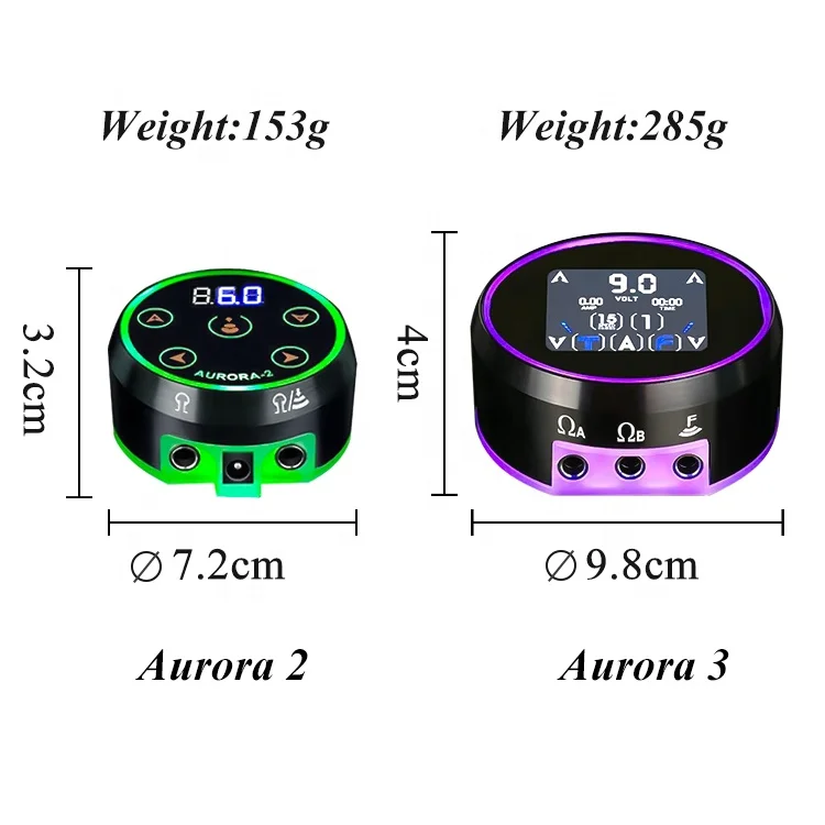 New Design Aurora 3 Digital LCD Tattoo Power Supply With Power Adaptor Mini Led Touchpad Tattoo Supplies