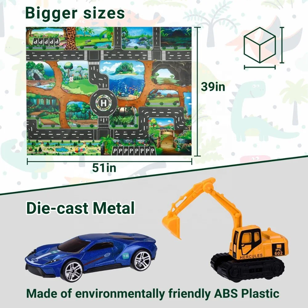 
New Design Children Educational Toys Joyjoz 12 Dinosaur Toys Car Small Die Cast Toy Cars Set for Kids 