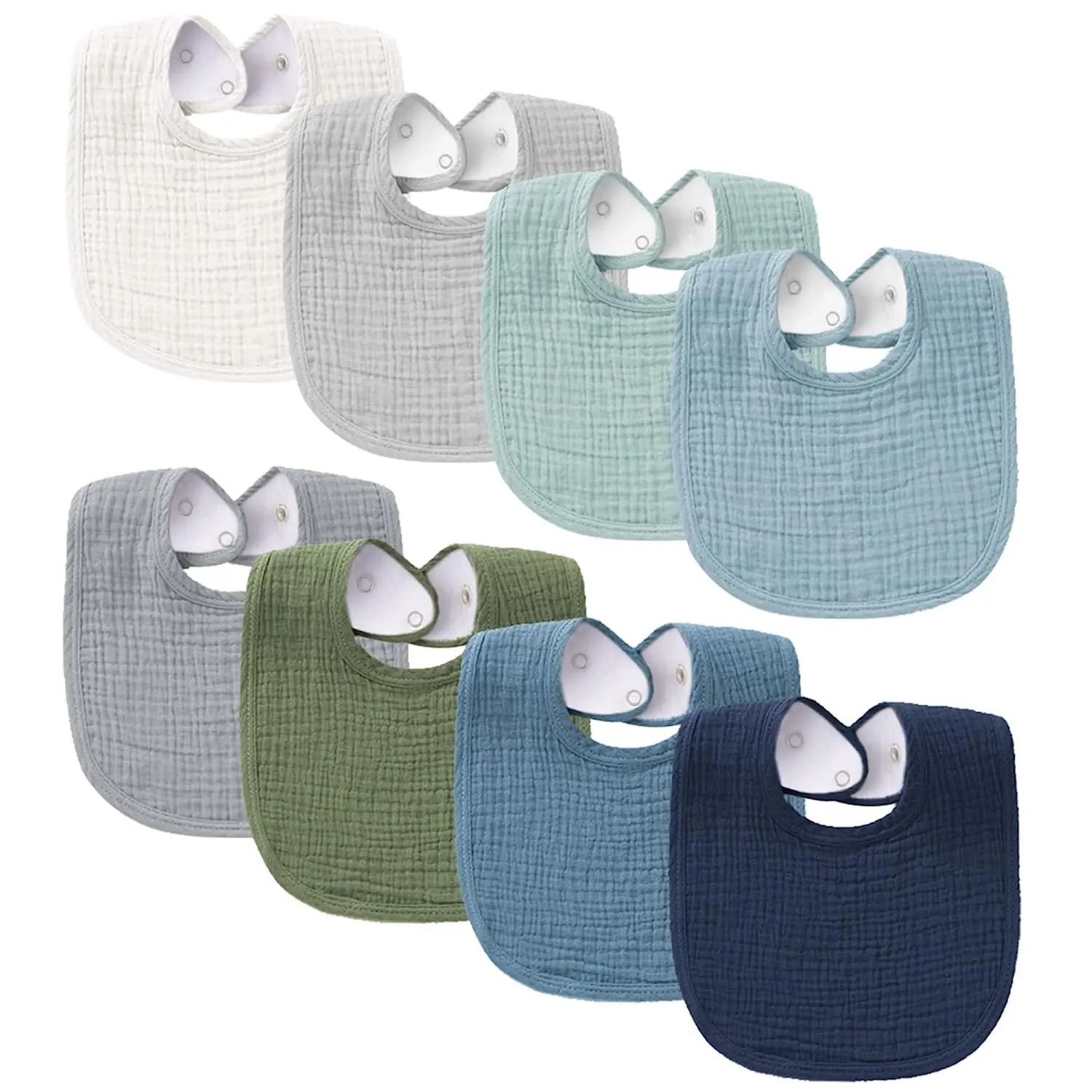 Muslin Baby Bibs Bandana Drool Bibs Cotton for Unisex Boys Girls Solid Colors Set for Teething and Drooling CPC Certified