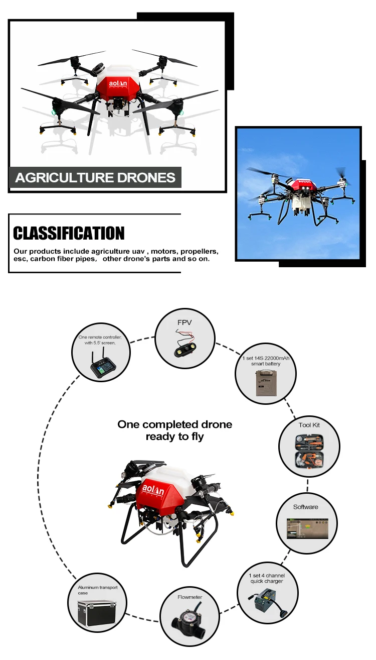 Factory Price AL22 Agriculture UAV Crop Drone Agricultural UAV For Spray UAV Agricultural Drone Sprayer Pesticide