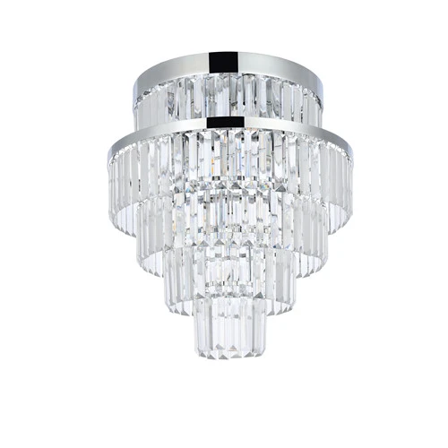 
Modern K9 crystal round chandelier elegantly hangs the chandelier, and the semi-embedded ceiling lamps are easy to install 