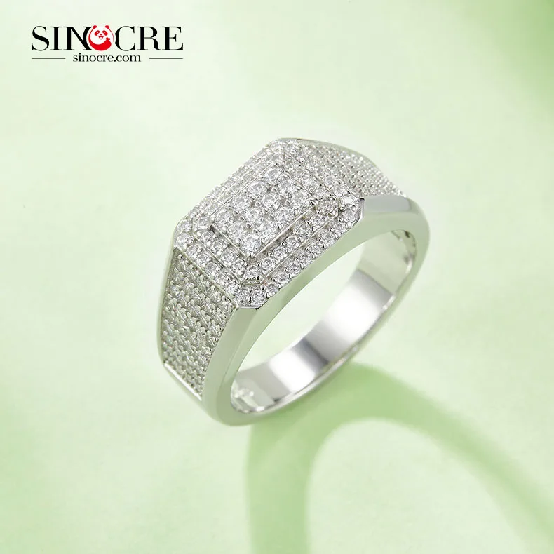 Brand New Men 5 Carat Moissanite Men Ring 2 Carat Men Moissanite Ring Sinocre Jewelry